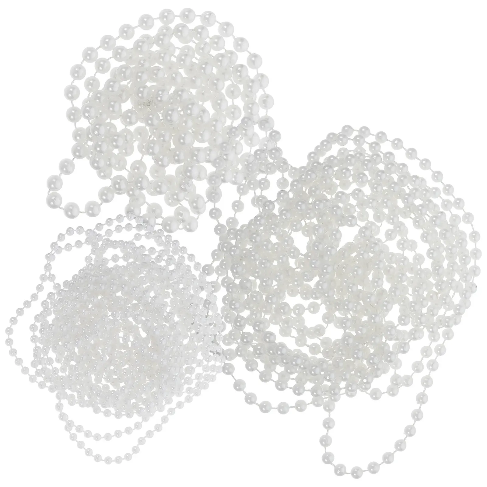 

3Pcs Round Faux Pearl Beaded Chain for DIY Bridal Hair Accessories Wedding Decor Craft Supplies Elegant Pearl Trim Jewelry