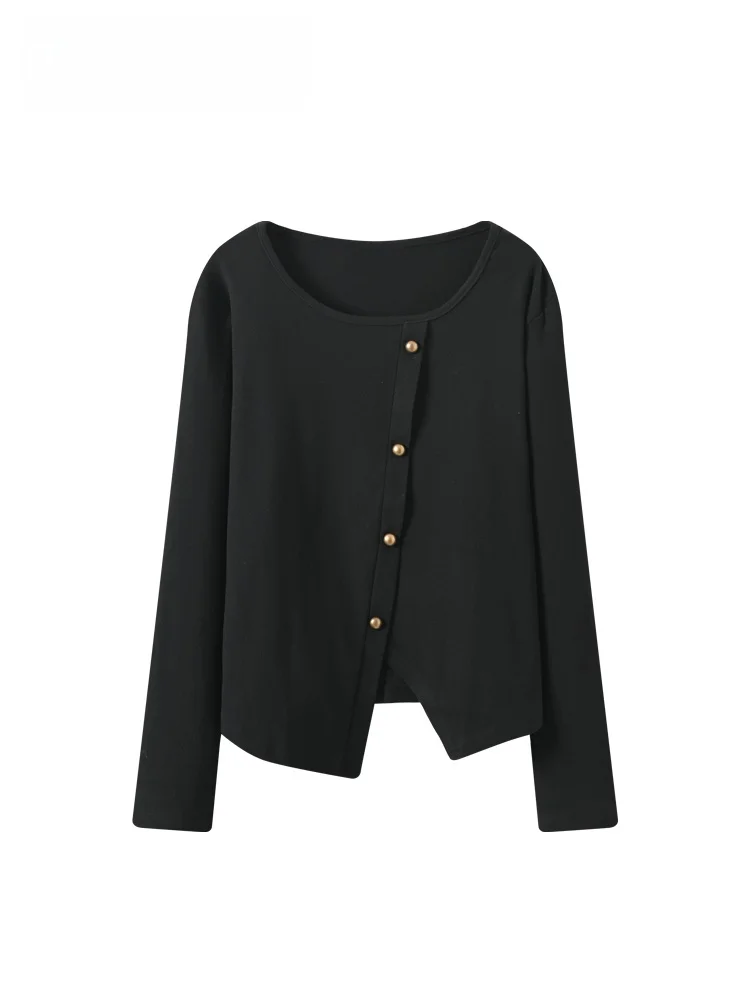 

plus Size round Ne Long Sve Base irt Women's Autumn Winter New Sle Flattering Slimming Top for Plump Sister