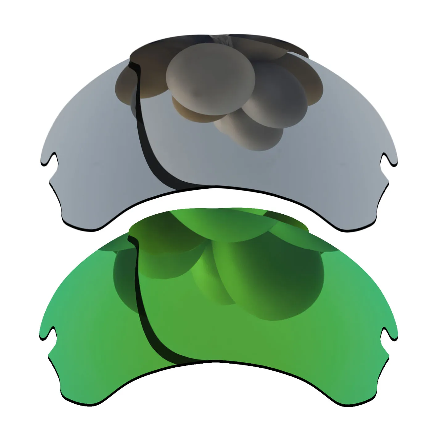 Silver&Green Lenses Replacement For-Flak Draft Polarized Sunglasses