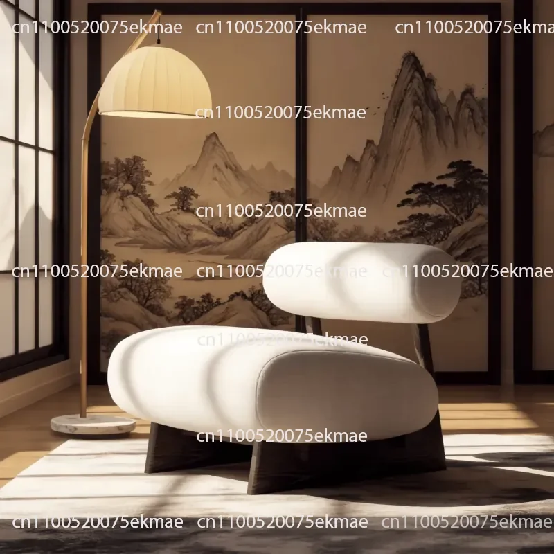 Single Seat Gold Teak Fabric Sofa Chair Solid Wood Movable Modern Environmentally Friendly Living Room Home