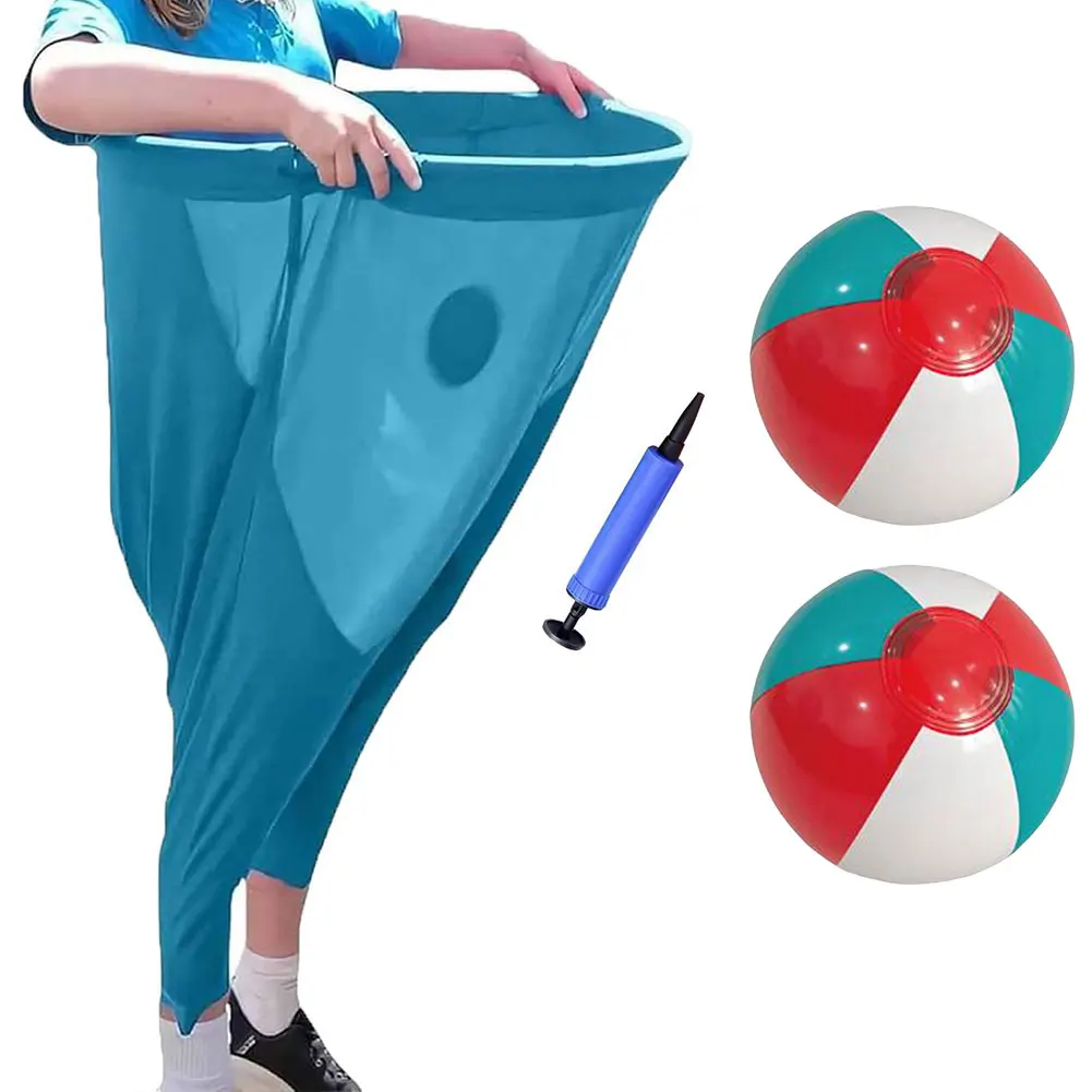 おばあちゃんパンツヤードゲームセット、バウンスボール2個とエアポンプ1個付き、家族の集まり用ゲーム、子供と大人向けの投げ遊びおもちゃ