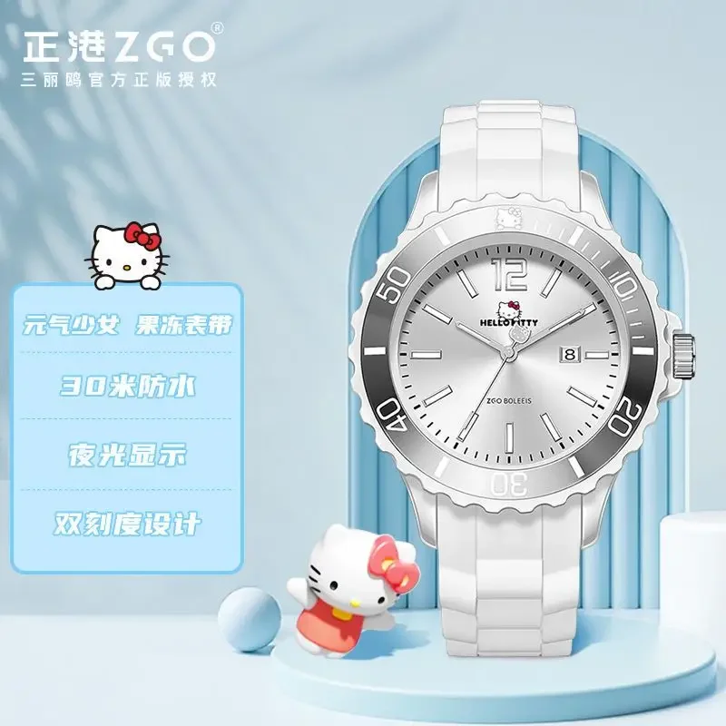 Zgo Sanrio Serie Hello Kitty Meisje Horloge Eenvoudige Lichtgevende Quartz Horloges Student Verjaardagscadeaus