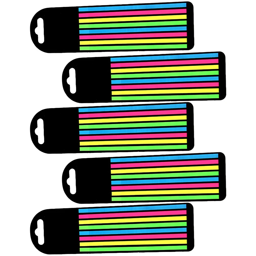 5 Sets Fluoreszenz-Lesestreifen, tragbar, bunt, Satzmarkierungen, Notizbuch-Tabs, Anmerkungen, klebrige Tabs, Lesezeichen