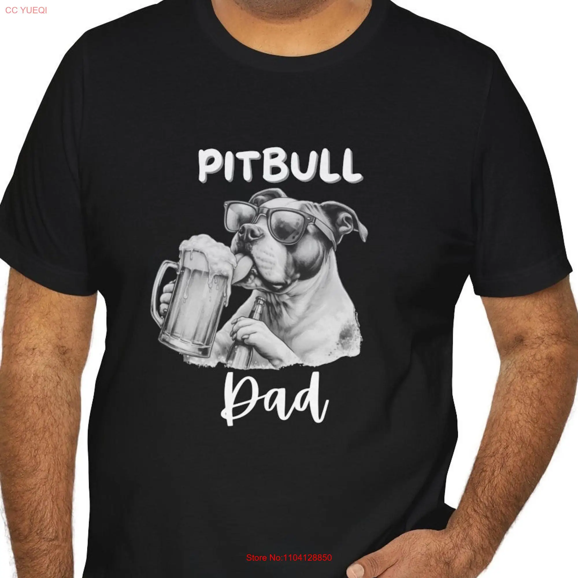 Футболка Pit Bull Beer Идеальный подарок для него, папы, собак, любителей питбуля, кухоль на день отца, забавная футболка с длинными или короткими рукавами