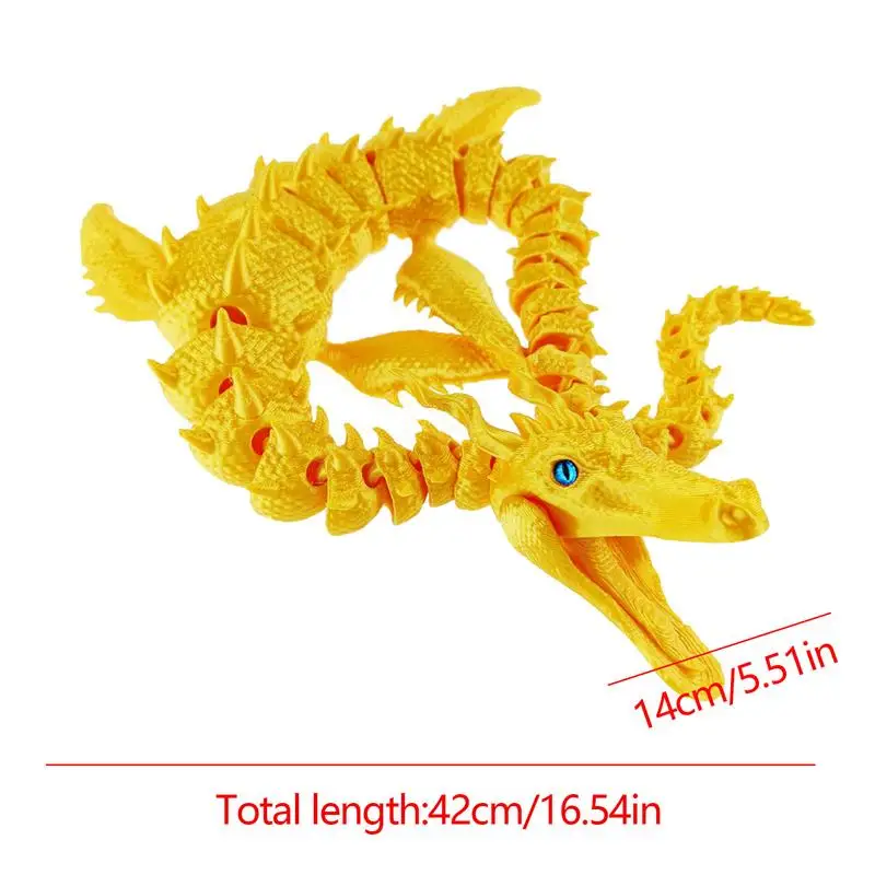 3D printed Feilong living room ornaments Western style Multi-Jointed Movable colorful crystal dragon home decor Birthday Gift