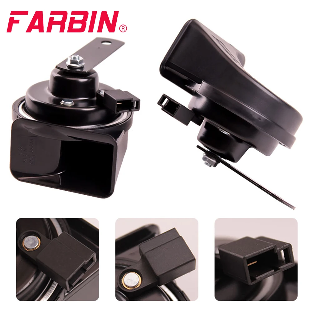 

FARBIN 2Pcs/Set Honda Toyota Ford Chevrolet 12V 118db Special Interface Car Horn Super Loud Dual Tone Alarm Signal Snail Horn