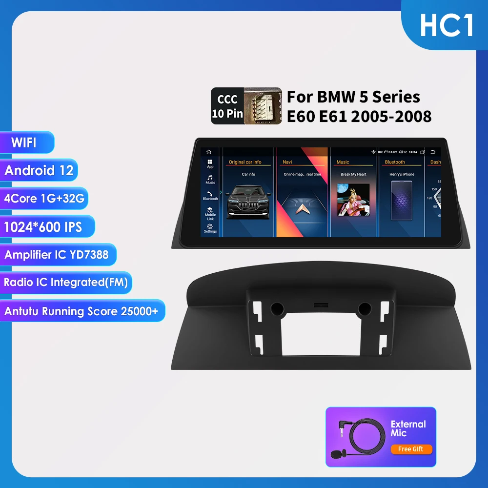 2din Android Auto Radio Multimedia Video Speler Voor Bmw 5Series E60 E61 E63 E64 3Series E90 E91 E92 E93 Stereo Gps Carplay 4G Rds