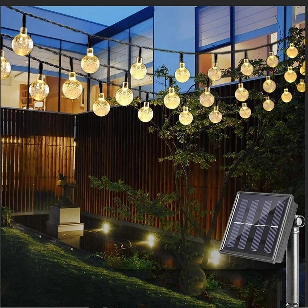 

Outdoor Decorative Solar Fairy Lights with Waterproof Crystal Balls Available in 5M 7M 10M 22M for Garden Lawn Backyard Ambiance