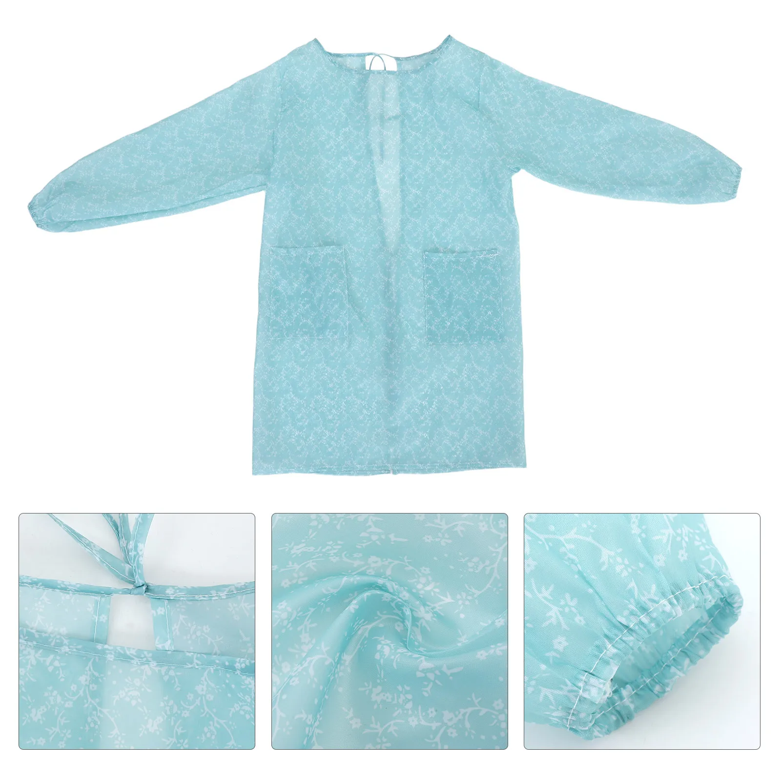 

1pc Waterproof Apron For Cooking With Sleeves Polyester Kitchen Long Sleeve Apron Heavy Duty Housework Wear For Women Home