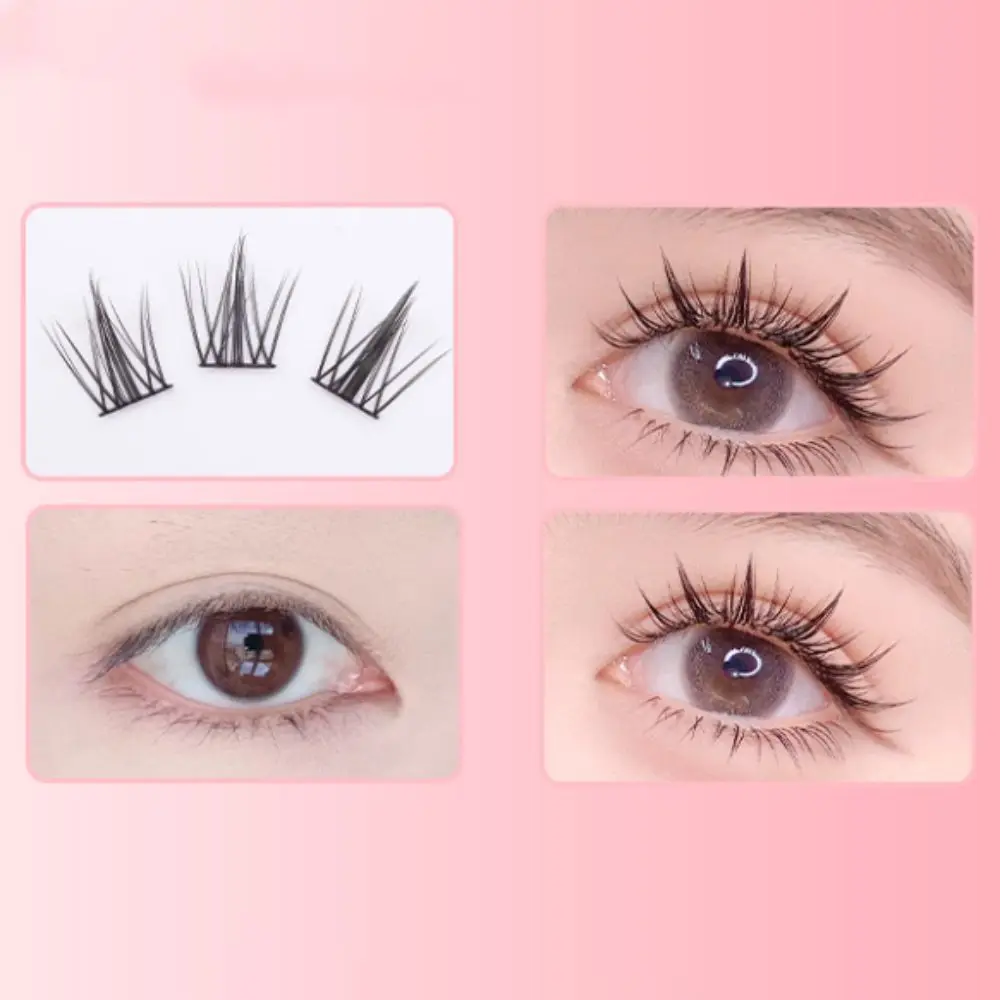 Herramienta de maquillaje DIY, pestañas postizas segmentadas, grupos de Manga, pestañas autoadhesivas, tallo duro adorable, pegamento, maquillaje de pestañas postizas gratis