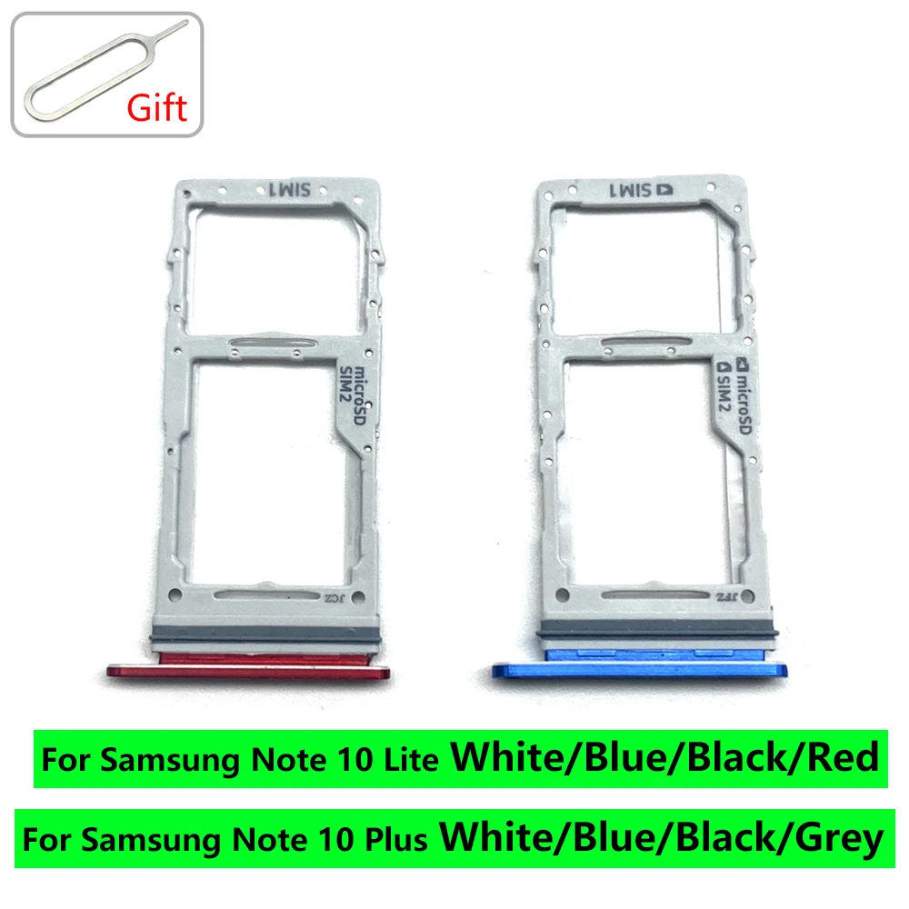 NEW SIM Card Socket Slot Tray Reader Holder Micro SD Adapter For Samsung Note 10 Plus Note 10 Lite Sim Tray Chip Replacement