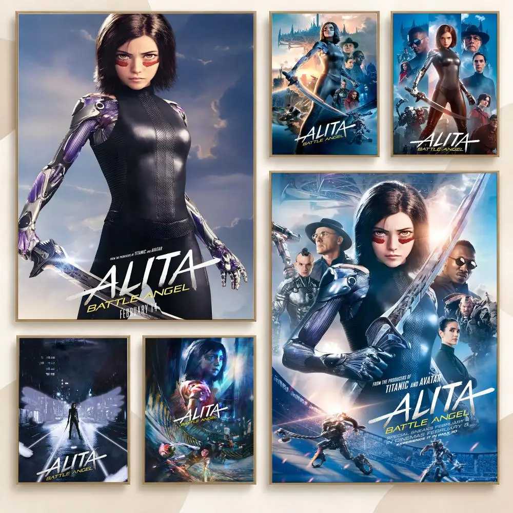 Alita Battle Angel Sci-Fi Movie Cyberpunk Heroine Saga Poster Contemporary Wall Art Print for Bedroom & Living Room, Unframed