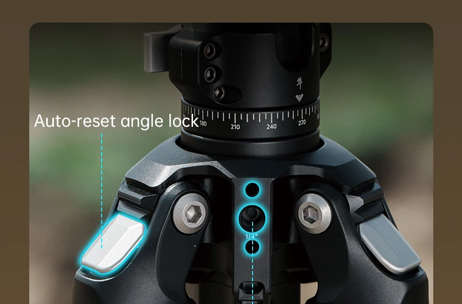 Ulanzi FALCAM TreeRoot Quick Lock Lite Stativ mit F38 Quick Release Upright 360 ° Kugelkopf für DSLR-Kamera, Reisen, Livestreaming – Detail 14