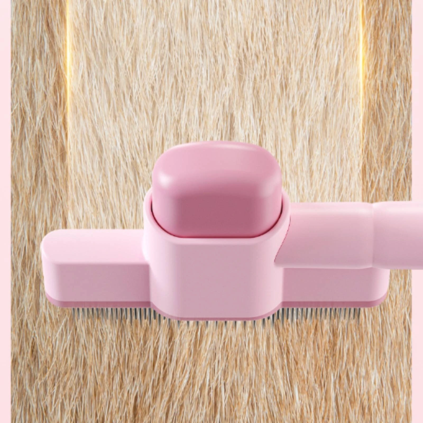 Self-Cleaning Comb Detangling Deshedding Tool Grooming Brush Ergonomic for Cat Owners, Routine Care