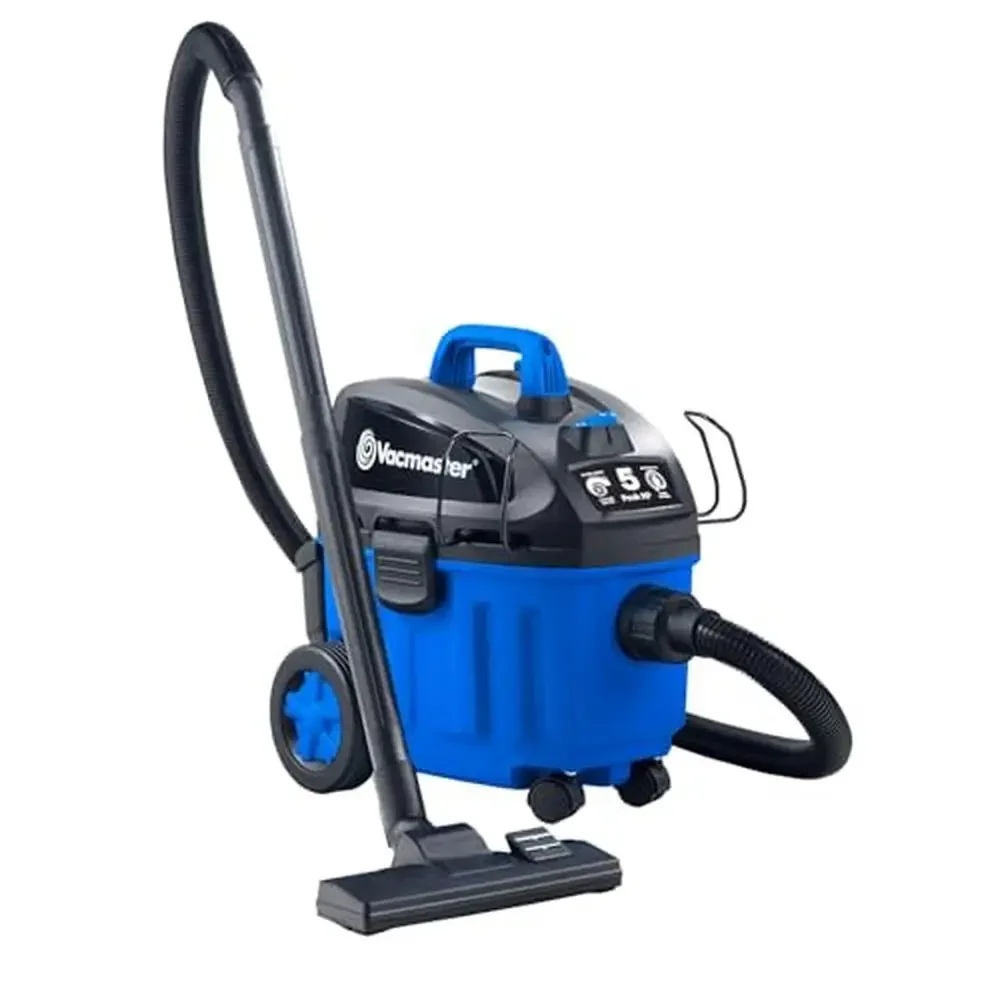 4 Gallon 5 HP 2-Stage Industrial Motor Wet/Dry Floor Vacuum w/ On Board Storage & 18-Foot Power Cord HEPA Filter Brush Dual