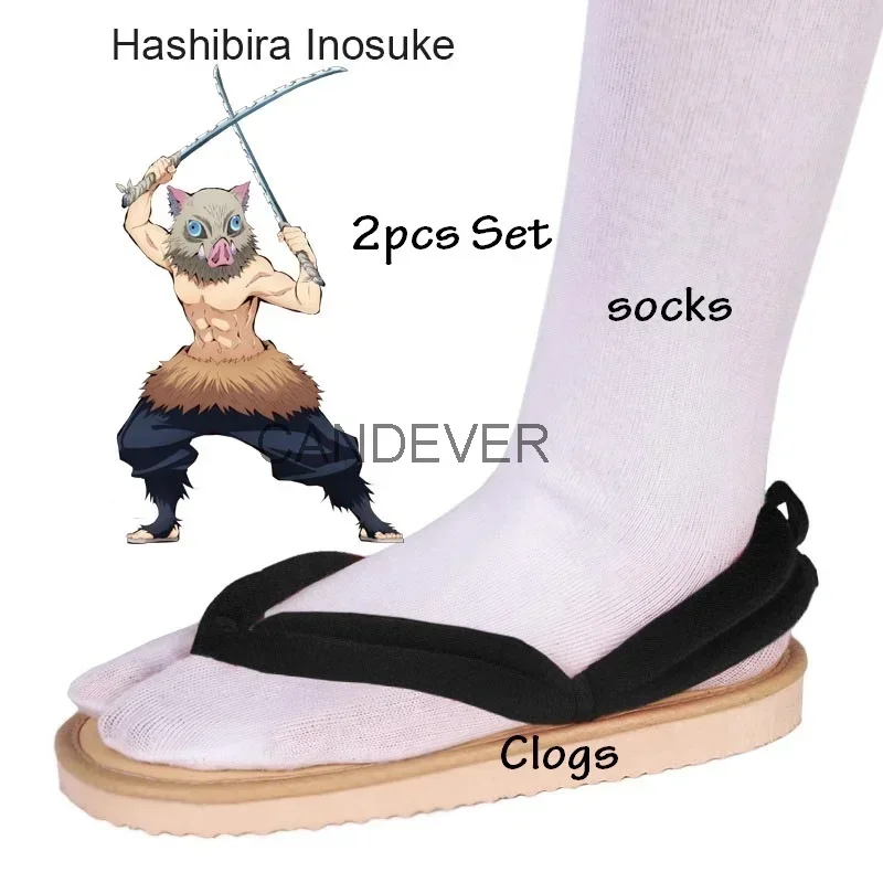 Anime Cosplay Tanjitou Kamado Nezuko Geta Clogs Kimetsu No Yaiba Sandals Shoes Agatsuma Zenitsu Flip Flop Kid Child MN4