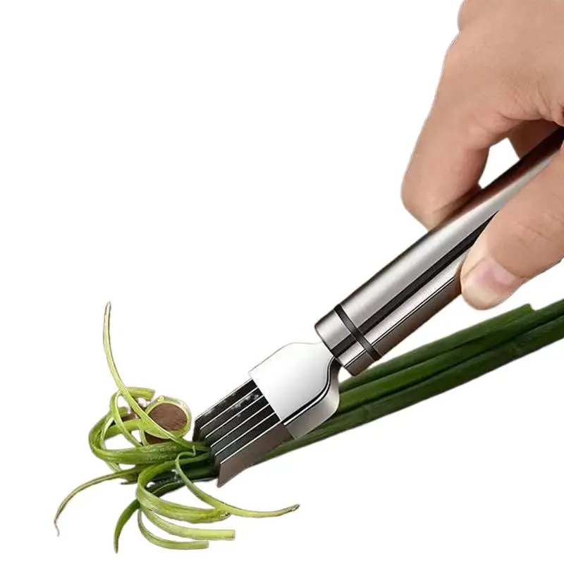 Stainless Steel Shred Silk The Knife Vegetable Garlic Cutter Food Speedy Chopper Green Onion Cutter Portable Kitchen Tool