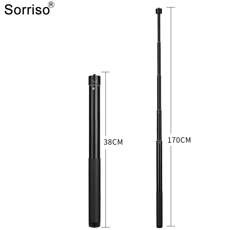 SORRISO 73 سنتيمتر 130 سنتيمتر 170 سنتيمتر Selfie عصا تمديد قضيب قابل للتعديل Monopod القطب حامل ل DJI Gimbal Gopro Insta360 عمل الكاميرا