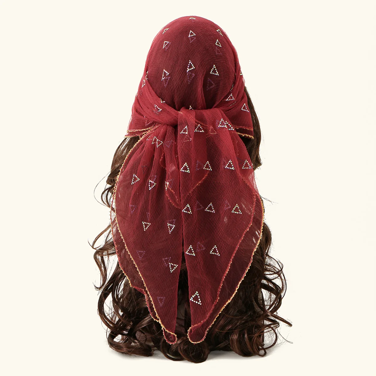 موضة مثلث الماس وشاح مربع الدانتيل الحجاب أغطية الرأس رقيقة الحجاب باندانا الحجاب الأزهار الإناث أنيقة عمامة 80*80 سنتيمتر #4