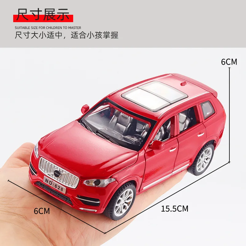 1:32 XC90 SUV Off-road Diecast Alloy Car Model Toy Cars Sound Light Pull Back Car Vehicle Toy Collection