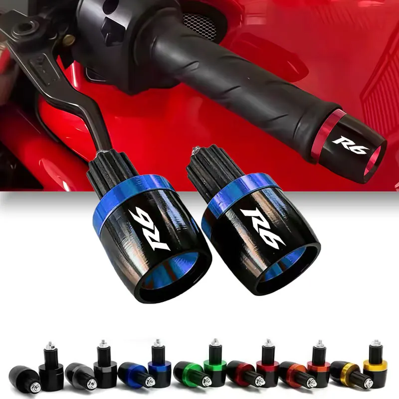 For YAMAHA YZF R6 YZFR6 YZF-R6 CNC Aluminum Motorcycle Handlebar End Caps Shock Absorbing Balance Weight Bar End Plugs 2pcs