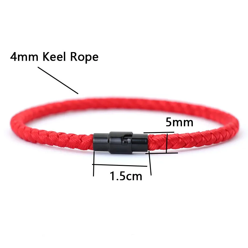 Simple Style Luck Red Keel Rope Bracelet Men Women 9 Colors Magnet Buckle Outdoor Cool Biker Charm Braslet Friendship Braclet