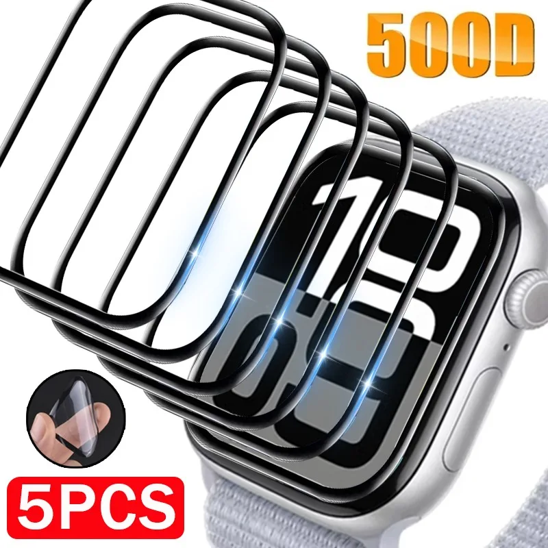 1-6PCS Screen Protector For Apple Watch 10 9 42/46/49MM 41MM 45MM HD 3D Curved Screen Protectors PMMA Soft Films Full Protection