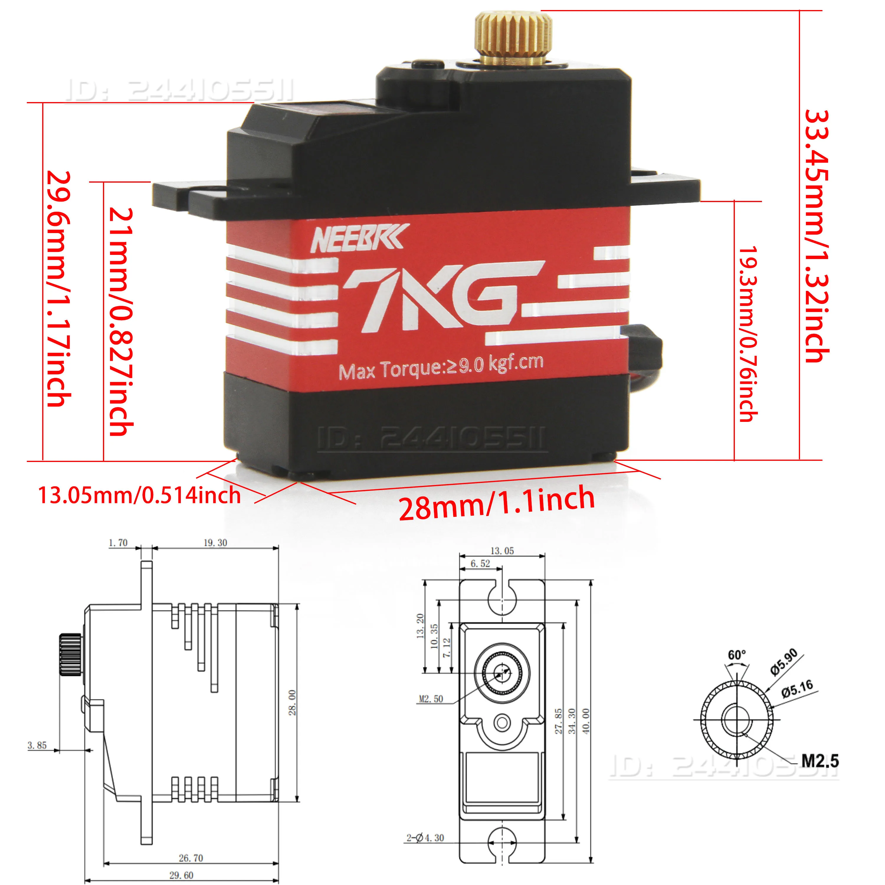 7KG 21G 17G Marco de semialuminio Servo engranaje de Metal Digital para 1/12 1/16 RC coche MN78 MN82 MN99S WLTOYS MJX Hyper Go barco avión de juguete
