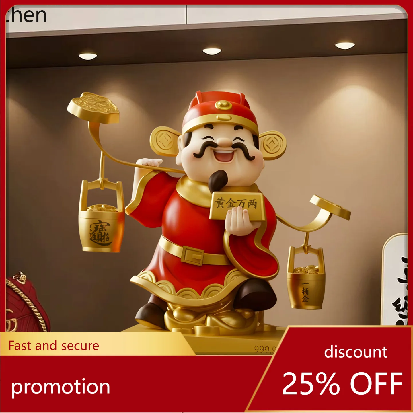 

Cz god of wealth figurine - grand opening gift, living room, entryway, tv cabinet, store checkout decoration, housewarming gift