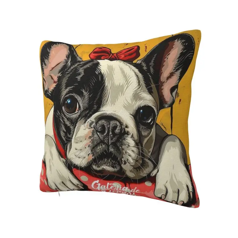 Custom Funny French Bulldog Cushion Cover 3D Printing Square Throw Pillow Case for Sofa Pillowcase Decoration