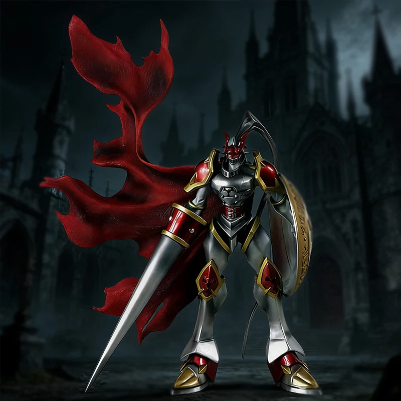 

38.5cm Anime Red Knight Statue Digimon Gallantmon Figure Royal Knight Duke Figures GK Model PVC Collectible Decor Toys Gift