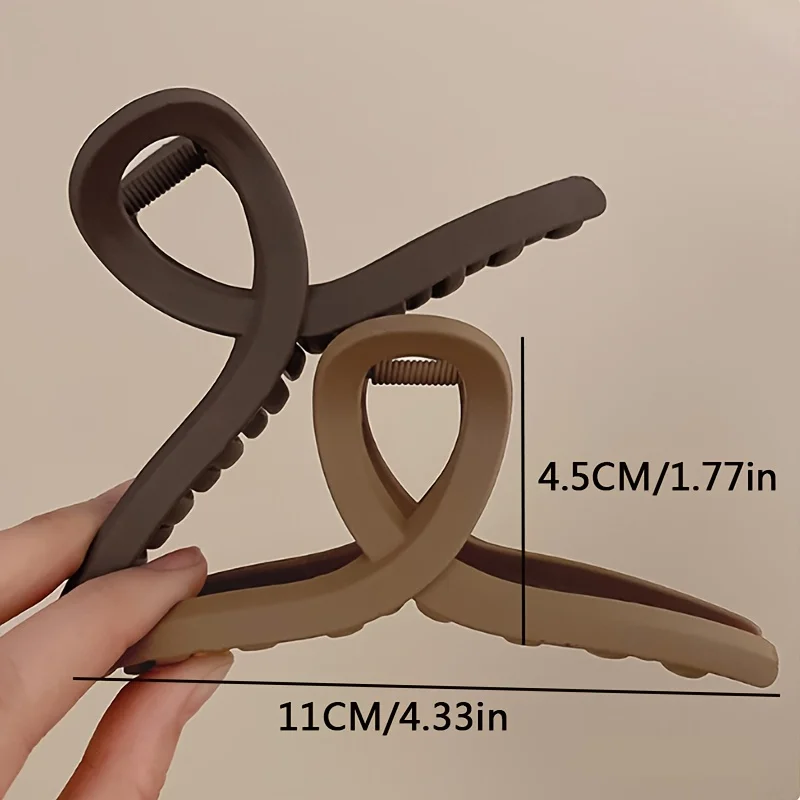 3 Stück elegante, mattierte Haarspangen, geeignet für Frauen – große Größe, rutschfeste Haarspangen mit Kreuzdesign, Haarschmuck für Damen – Detail 4