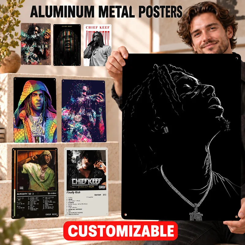 Chief Keef Printed Posters Bold Decorative Graphic Home Office Wall Art Personalized Aluminum Metal Sign Gift For Music Lovers
