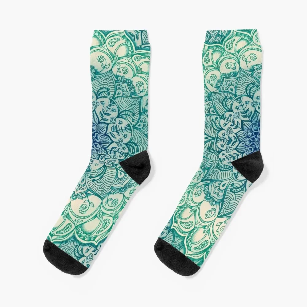 Emerald Doodle Socks Christmas ankle christmass gift Stockings man Socks Women's Men's