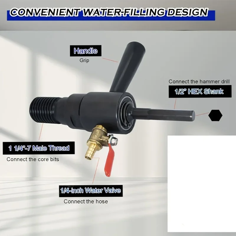 SDS MAX/SDS PLUS/HEX Shank Electric Hammer Adapter Water Injection Converter Drill Bit Electric Hammer Convert Water Drill