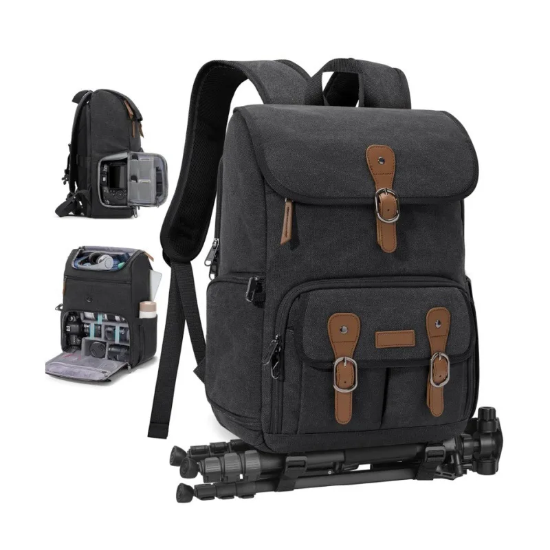 Mochila Multifuncional para Cámara SLR, Impermeable, Antirrobo, de Gran Capacidad, para Fotografía, para Drones, con Trípode y Cubierta para Lluvia
