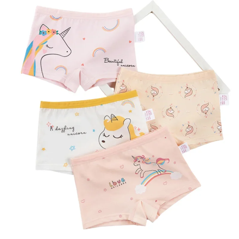Kids Underwear Panties Kids Clothes for 4 5 6 7 8 9 10 11 12 13 14 Years Old 2011 2-14 Years Cartoon Unicorn Boxer for Girls