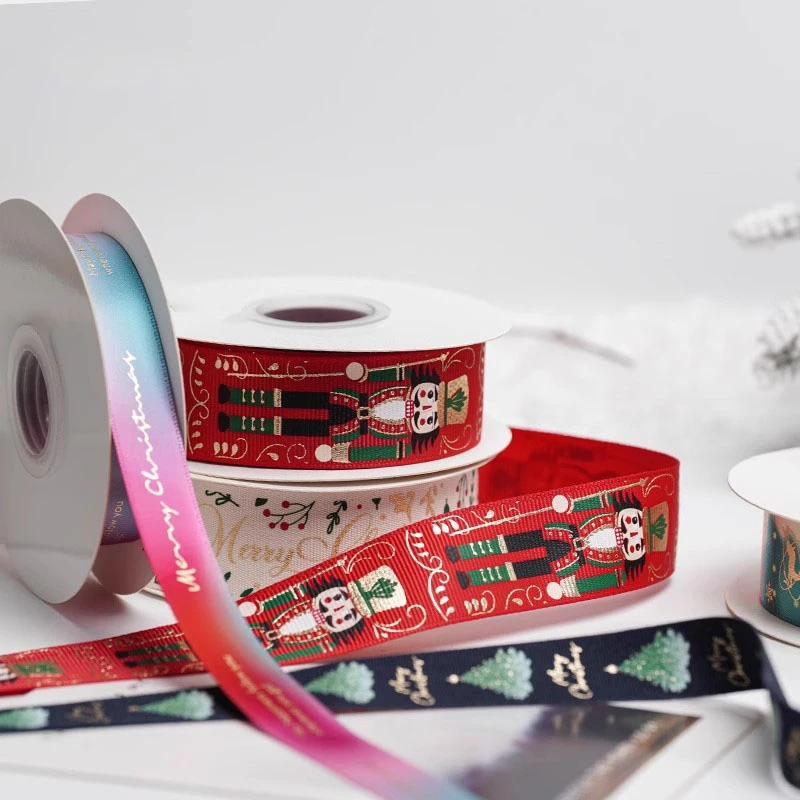 

New 16mm/25mm 10 Yards Christmas Gift Packaging Ribbon DIY Bouquet Decoration Ribbon Christmas Ribbon
