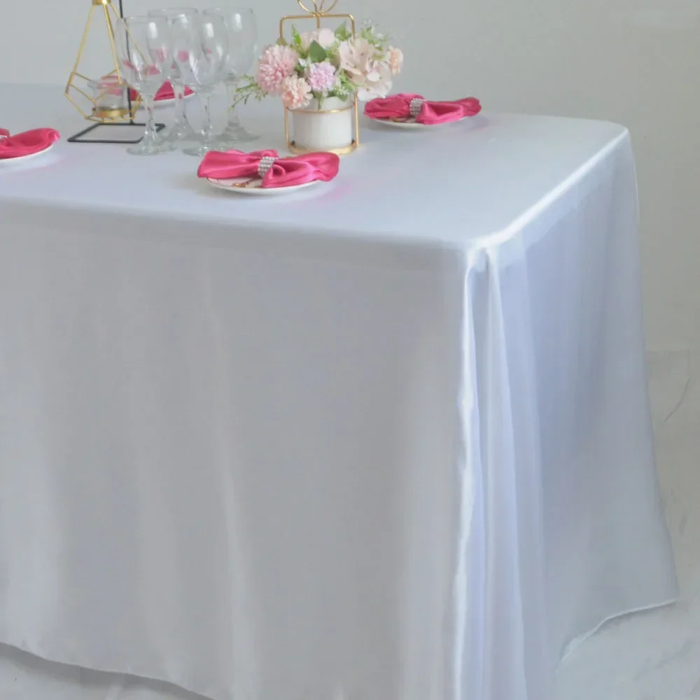 Elegant Satin Rectangle Tablecloth Perfect for Wedding Mariage Party Decoration Christmas Birthday BabyShower Dining Table Cloth