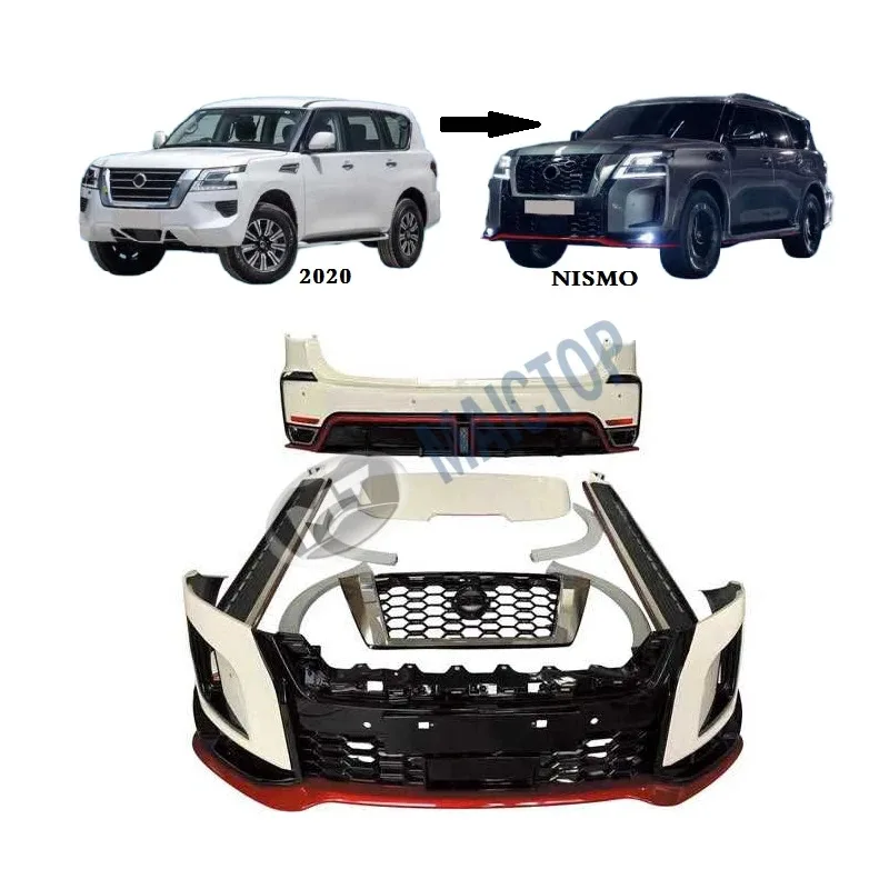 

Maictop Car Accessories Front Rear Bumper Conversion Bodykit for Patrol Y62 2020 Upgr to Nismo Style