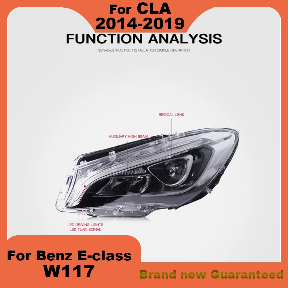 For Mercedes-Benz W117 2014-2019 cla -class Modified LED headlamp Laser Lenses Lamp Head Front Light Accessories upgrade