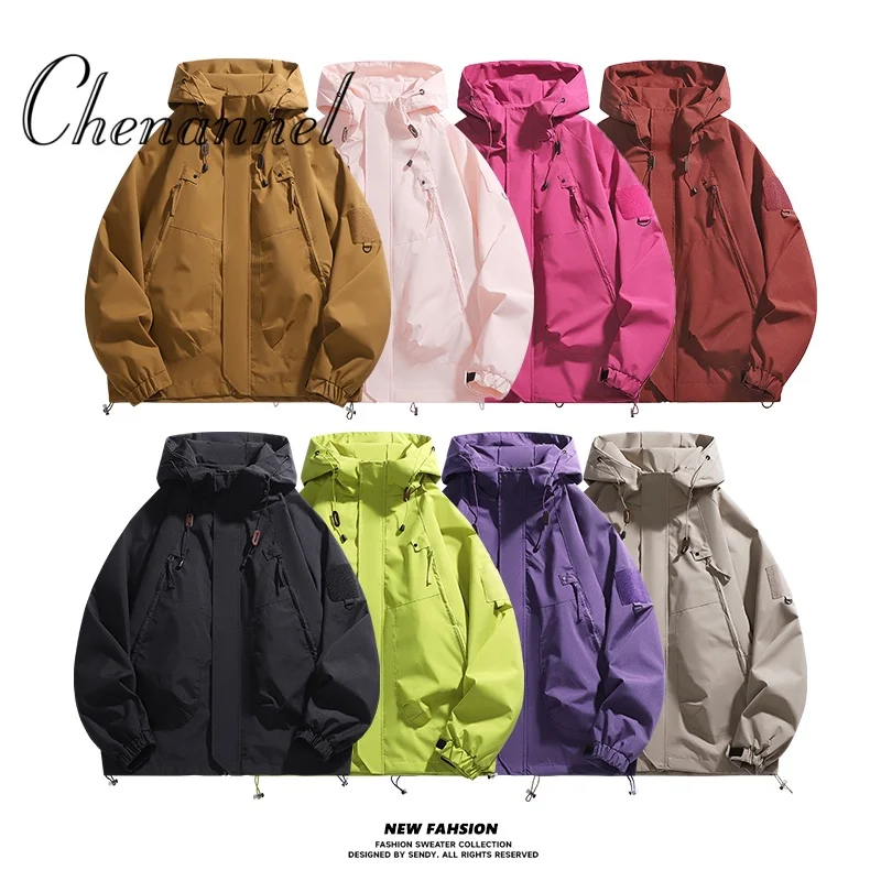 

Fluorescent green dopamine American trendy brand men's windproof and waterproof mountaineering suit for spring and autumn