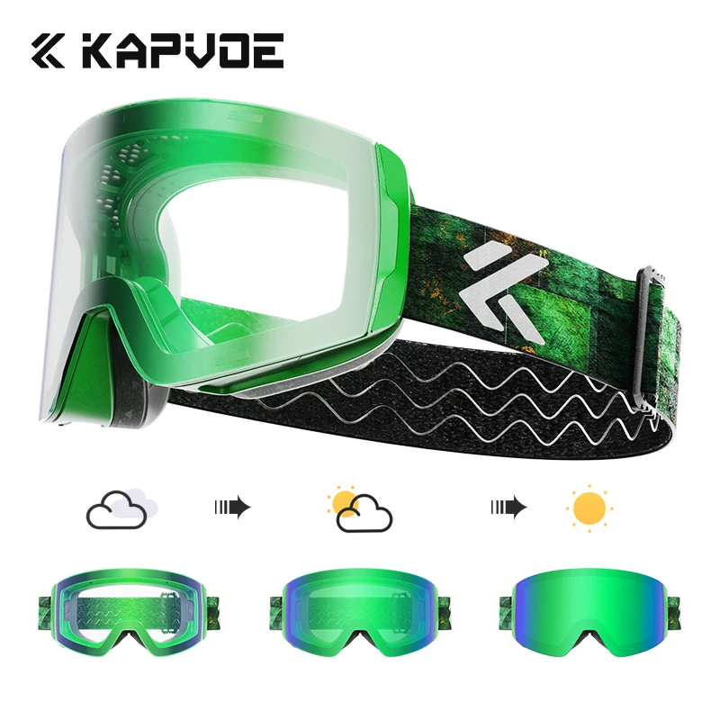 Kapvoe Sneeuwbril Ski Snowboarden Skiën Zonnebril voor Vrouwen Mannen Anti-Fog Lens UV400 Meekleurende Bril Motorfiets Bril