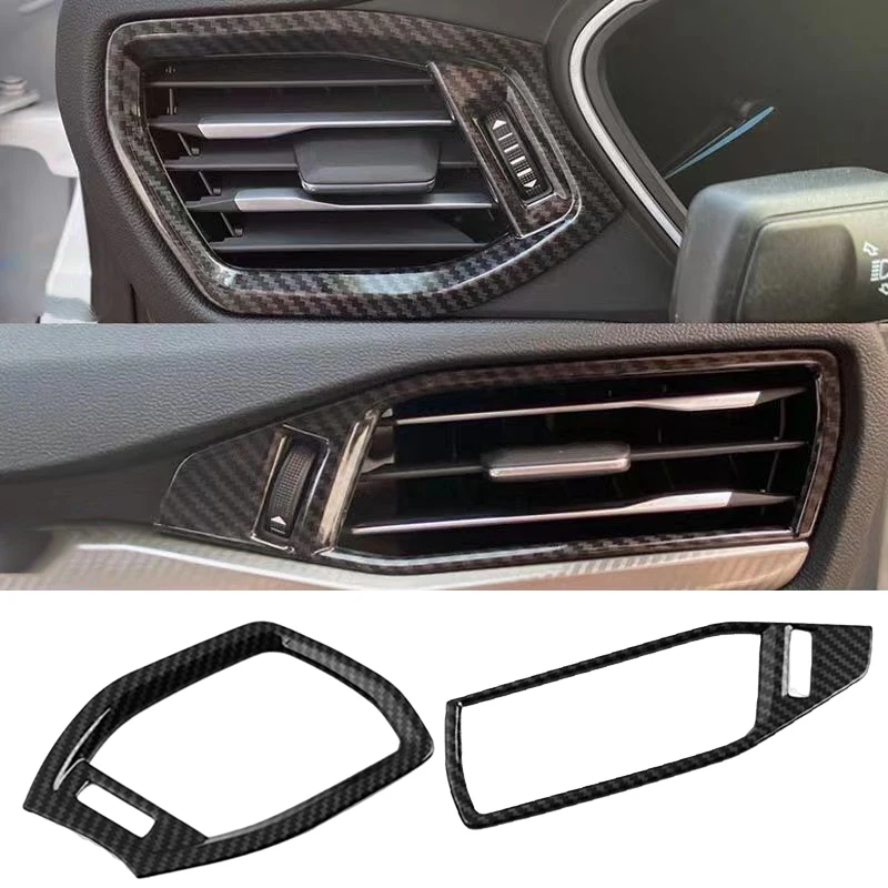 Carbon Fiber Style Left and Right Air Conditioning Vents Outlet Cover Car Accessories Trim For Ford Focus 2019 2020 2021 2022