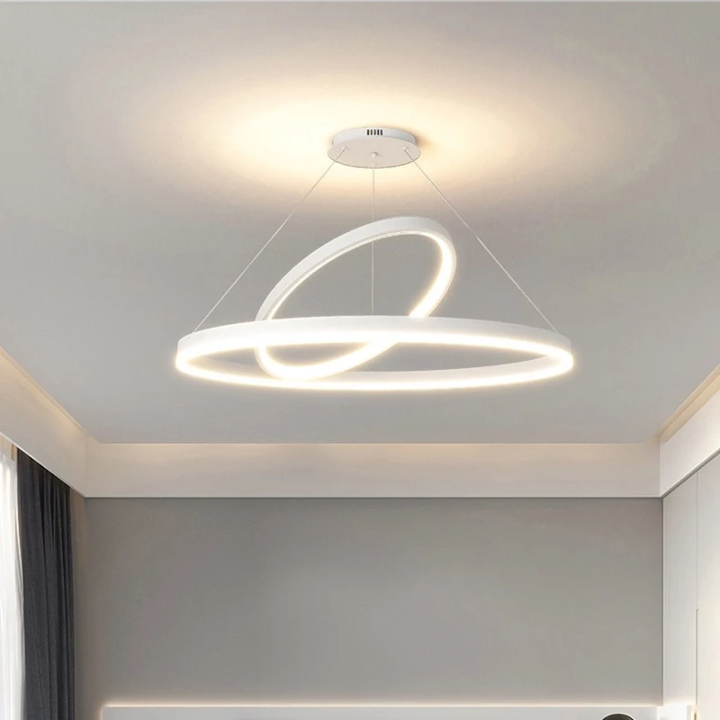 

AiPaiTe LED acrylic ring light fixture for living room, bedroom, study, height adjustable ceiling chandelier.