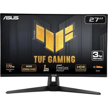 משחקים 27 ”1440p (vg27aqa1a)-Qhd (2560x1440), 170hz (תומך 144hz), 1ms, קיצוני טשטוש תנועה נמוכה קיצונית