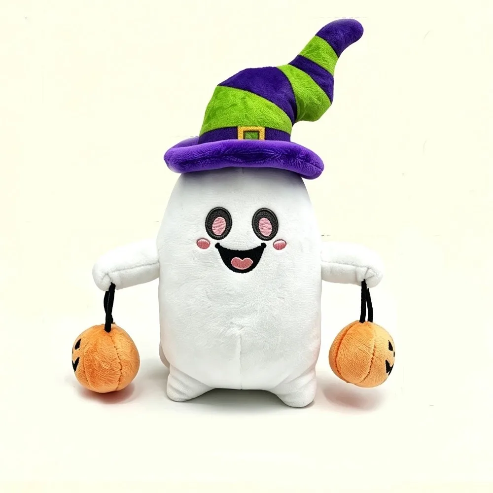 Handbag Charm Soft Halloween Ghost Plush Keychain Kawaii Funny Furry Bag Pendant Decoration Plush Toy Kids Gift