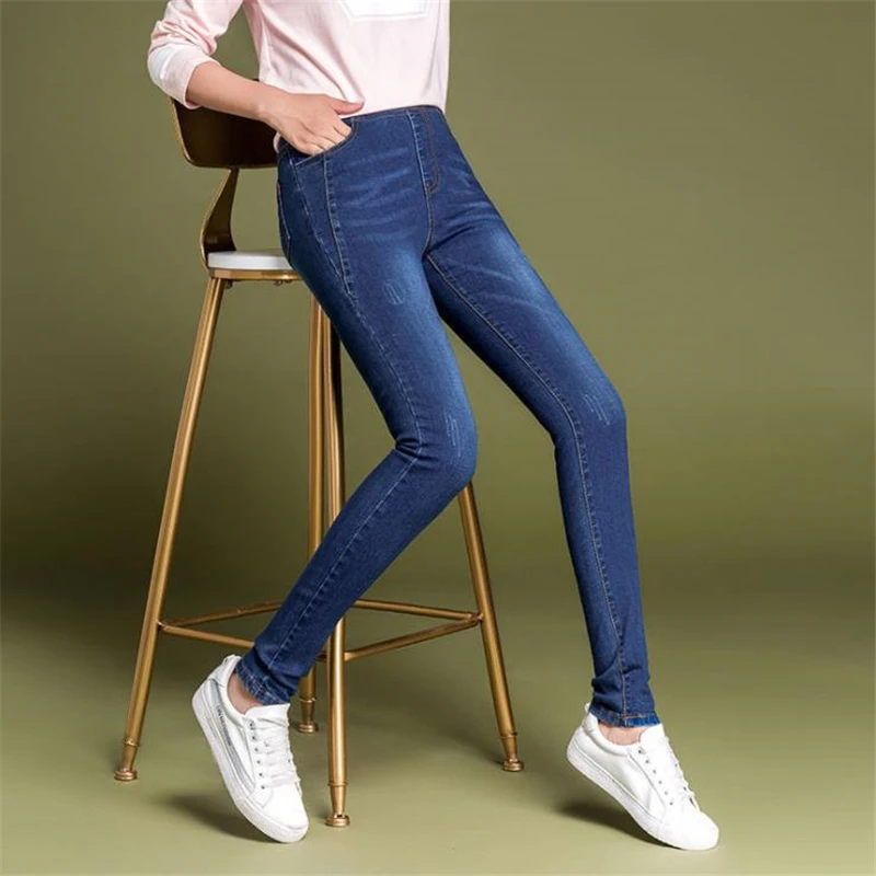 

Woman Stretch Slim Pencil Jeans Female Autumn Cloth-fitting Pants Skinny Pantalons Pantalones Stretch Pantalon Crayon 38