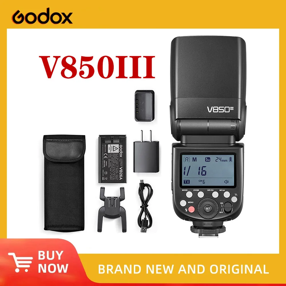 

Godox V850III 76W 2.4G GN60 Wireless X System Li-ion Battery Speedlite for Canon Nikon Sony Pentax Olympus