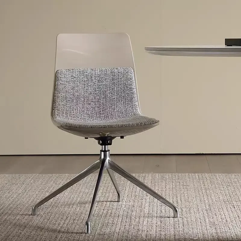 Modern Teddy Velvet Soft Bag 360° Swivel Rotating Dining Chair Metal Legs Backrest Stool Home Office Living Room Kitchen Table
